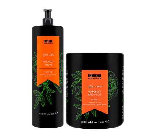 Набір Invidia Botoplus Argan шампунь і маска для фарбованого волосся (EIN2049/EIN2051), 2х200 г (розлив)