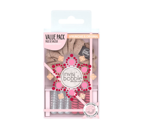 Подарунковий набір (резинка SPRUNCHIE та 6 резинок ORIGINAL) Invisibobble BRITISH ROYAL DUO QUEEN FOR A DAY