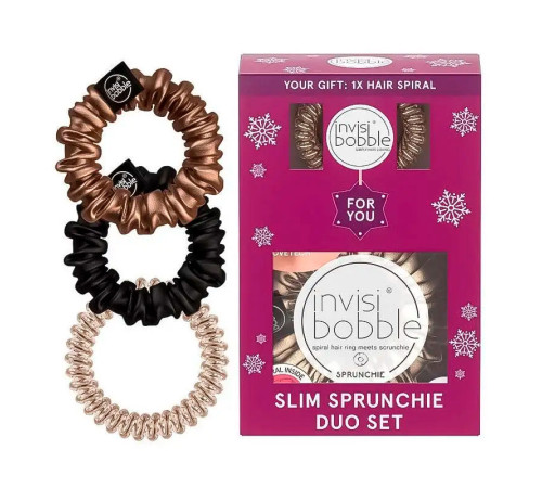 Подарочный набор (2 резинки SPRUNCHIE SLIM и 1 резинка SLIM) Invisibobble GIFT SET You're Golden