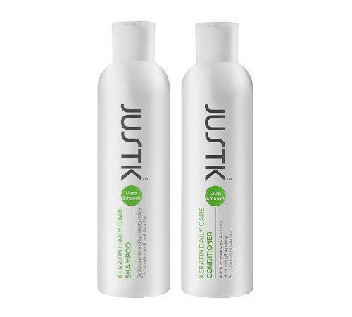 Набір Justk Keratin Daily Care безсульфатні кератинові шампунь та кондиціонер для щоденного догляду 2х250 мл