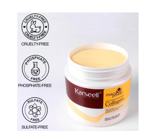 Кондиціонуюча маска-есенція Karseell Collagen Hair Mask з аргановим маслом для відновлення волосся, 500 мл (заводська)