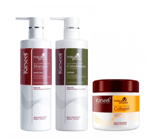Набір Karseell Мaca Essence Repair TRIO шампунь, кондицонер і маска для сухого і пошкодженого волосся, 3х500 мл