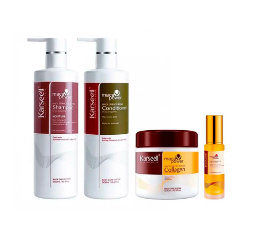 Набір Karseell Мaca Essence Repair QUAD шампунь, кондиціонер, маска та олійка для волосся, 3х500/50 мл