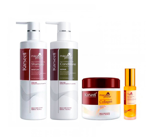 Набір Karseell Мaca Essence Repair QUAD шампунь, кондиціонер, маска та олійка для волосся, 3х500/50 мл