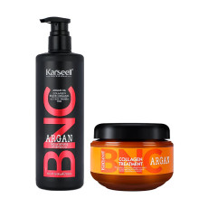 Набір Karseell BNC Argan DUO-4 живильний шампунь і колагенова маска для пошкодженого волосся, 500/550 мл