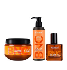 Набір Karseell BNC Argan TRIO-1 колагенова маска, кондиціонер і арганова олійка для волосся, 550//200/60 мл