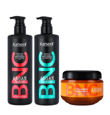 Набір Karseell BNC Argan TRIO-3 живильний шампунь, кондиціонер і колагенова маска для волосся, 500//500/550 мл