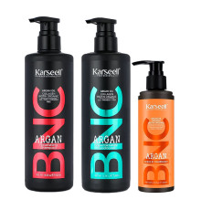 Набір Karseell BNC Argan TRIO-5 живильний шампунь, кондиціонер і крем-кондиціонер для волосся, 500//500/200 мл