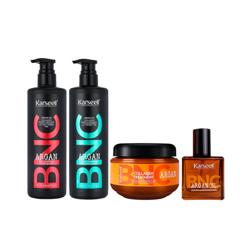 Набір Karseell BNC Argan QUAD-1 шампунь, кондиціонер, маска, арганова олійка для волосся, 500//500/550/60 мл