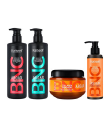 Набір Karseell BNC Argan QUAD-2 шампунь, кондиціонер, маска і незмивний крем для волосся, 500//500/550/200 мл