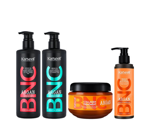 Набір Karseell BNC Argan QUAD-2 шампунь, кондиціонер, маска і незмивний крем для волосся, 500//500/550/200 мл