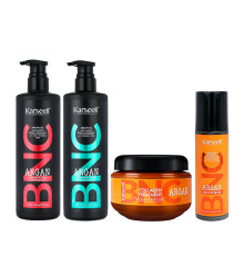 Набір Karseell BNC Argan QUAD-3 шампунь, кондиціонер, маска і незмивний спрей для волосся, 500//500/550/200 мл