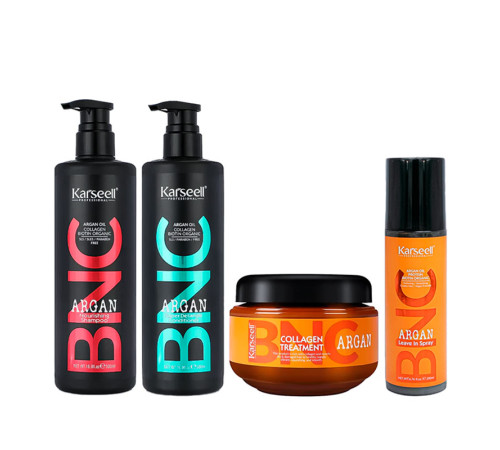 Набір Karseell BNC Argan QUAD-3 шампунь, кондиціонер, маска і незмивний спрей для волосся, 500//500/550/200 мл