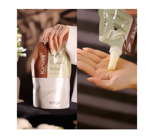 Кондиціонуюча маска-есенція Karseell Collagen Hair Mask з аргановим маслом для відновлення волосся, 500 мл (пакет)