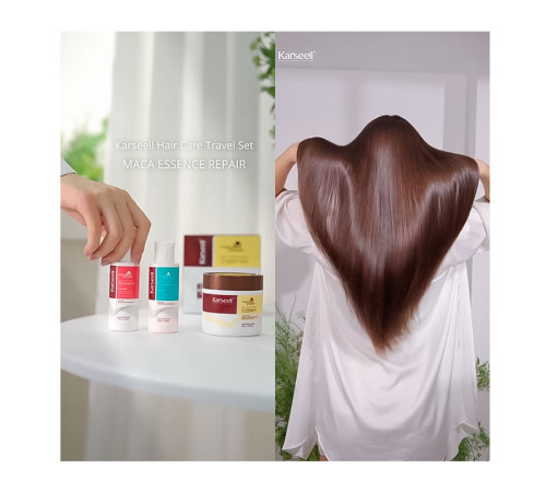 Тревел набор Karseell Мaca Essence Repair Travel Set шампунь, кондиционер и маска для восстановления волос, 70/70/100 мл (коробка)