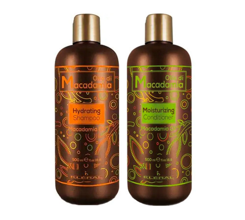 Набір KLERAL System DUO Olio Di Macadamia шампунь та кондиціонер для зволоження волосся, 2х500 мл