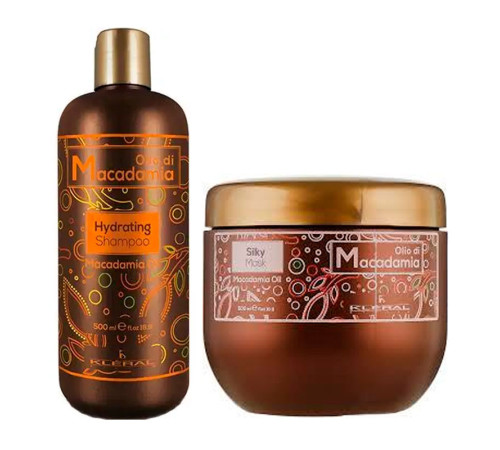 Набір KLERAL System DUO Olio Di Macadamia шампунь та маска для зволоження волосся, 2х500 мл