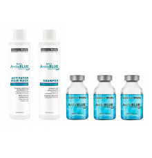 Набір KV-1 Essence Shots Arctic Blue для процедури холодного ботoксу "Північне сяйво" (активатор 250 мл, шампунь 250 мл, бoтoкс 3х20 мл)