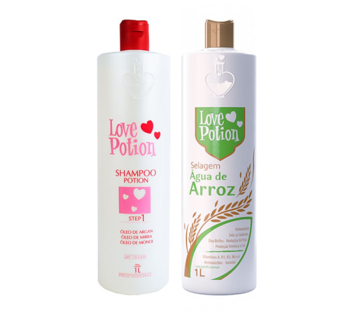 Набір Love potion Selagem Agua De Arroz шампунь та кератин для слов'янського волосся, 2х500 г (розлив)