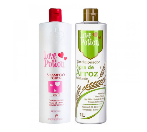 Набір Love potion Selagem Agua De Arroz шампунь та кератин для слов'янського волосся, 2х500 г (розлив)