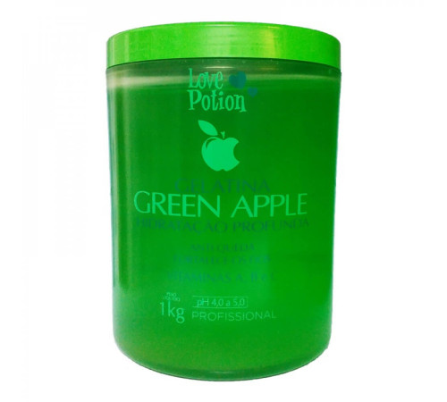 Кoлaгeн для волосся Love Potion Gelаtina Green Apple, 1000 мл (заводська)