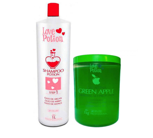 Набір колагену Love Potion Gelatina Green Apple, 2х1000 мл (заводські)