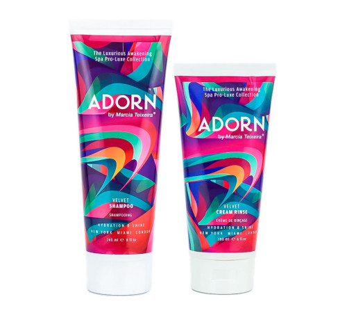 Набір Adorn Velvet DUO шампунь та крем-кондиціонер для зволоження та блиску волосся, 240/180 мл