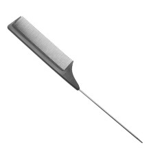 Гребінець Tifi Titanium Carbon Metal Tail Comb термостійкий карбоновий з металевим кінчиком 230 мм