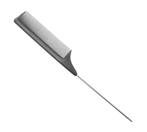 Гребінець Tifi Titanium Carbon Metal Tail Comb термостійкий карбоновий з металевим кінчиком 230 мм
