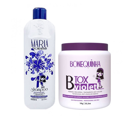 Набір ботоксу для освітленого волосся Maria Escandalosa Btx Matizador Violet, 2х500 г (розлив)