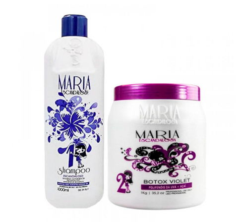 Набір ботоксу для освітленого волосся Maria Escandalosa Btx Matizador Violet, 2х500 г (розлив)