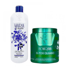 Набір ботоксу Maria Escandalosa Okra D-tox Quiabo для відновлення волосся, 100/200 г (розлив)