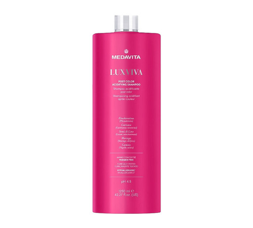 Шампунь Medavita Luxviva Post Color Acifying Shampoo для фарбованого волосся (кислий p.H 4,5), 1250 мл