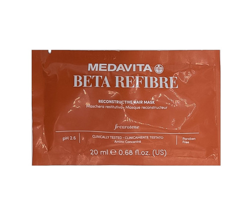 Маска Medavita Beta Refibre Reconstructive Hair Mask для восстановления и реконструкции волос, 20 мл (саше)
