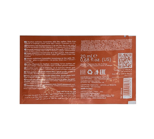 Маска Medavita Beta Refibre Reconstructive Hair Mask для восстановления и реконструкции волос, 20 мл (саше)
