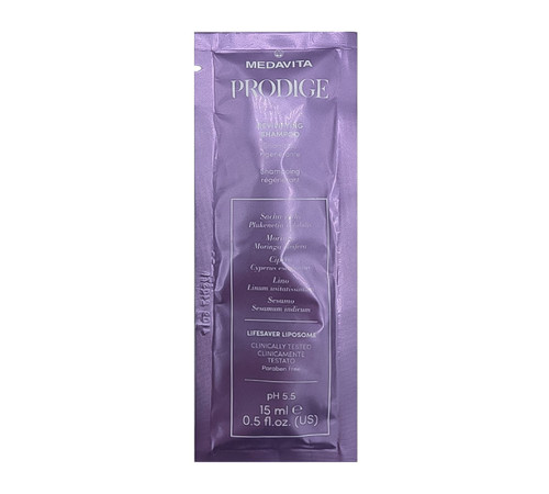 Ревіталізуючий шампунь Medavita Prodige Revivifying Shampoo для відновлення пошкодженого волосся, саше 15 мл