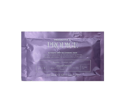 Маска «Абсолютне відновлення» Medavita Prodige Ultimate Deep Recovering Mask для пошкодженого волосся, саше 20 мл