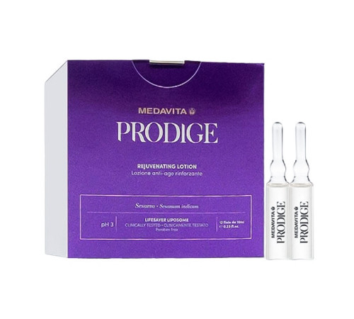 Лосьйон Medavita Prodige Rejuvenating Lotion для зміцнення та омолодження зрілого волосся, упаковка 12х10 мл