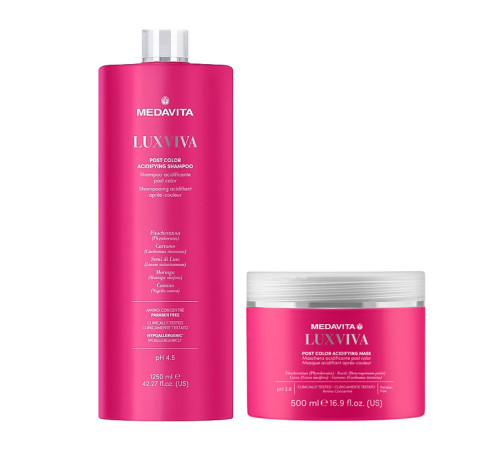 Набор Medavita Luxviva Post Color шампунь и маска для окрашенных волос, 1250/500 мл