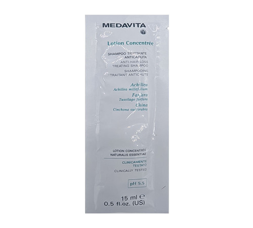 Зміцнюючий шампунь Medavita Lotion Concentrée Shampoo Trattante Anticaduta проти випадіння волосся, саше 15 мл