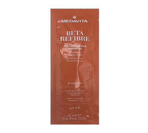 Відновлюючий шампунь Medavita Beta Refibre Reconstructive Shampoo для пошкодженого волосся, саше 15 мл