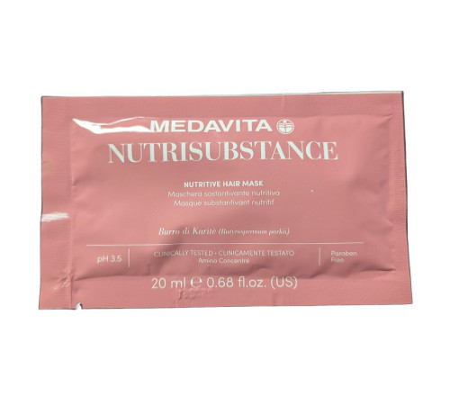 Живильна маска Medavita Nutrisubstance Nutritive Hair Mask для сухого волосся 20 мл (саше)