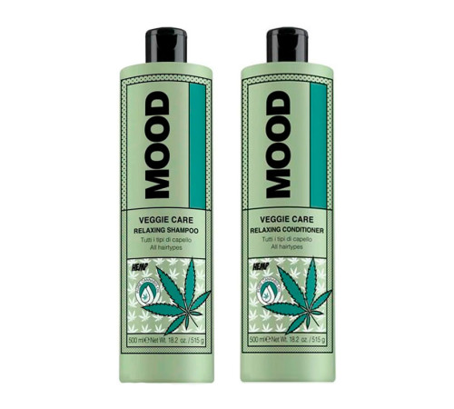 Расслабляющий набор для всех типов волос Mood Veggie Care Relaxing шампунь и кондиционер 2x500 мл