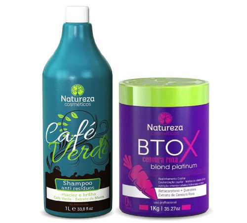 Набір ботоксу Natureza Btox Cenoura Roxa blond platinum, 2х200 г (розлив)