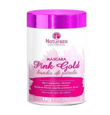 Зволожуюча маска для волосся Natureza Pink Gold Mascara Banho de Perola (рожева), 100 г (розлив)