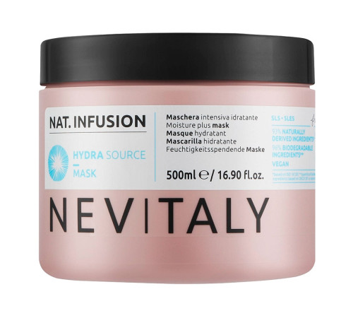 Маска Nevitaly Nat. Infusion Moisture Plus Mask для максимального зволоження сухого волосся, 500 мл