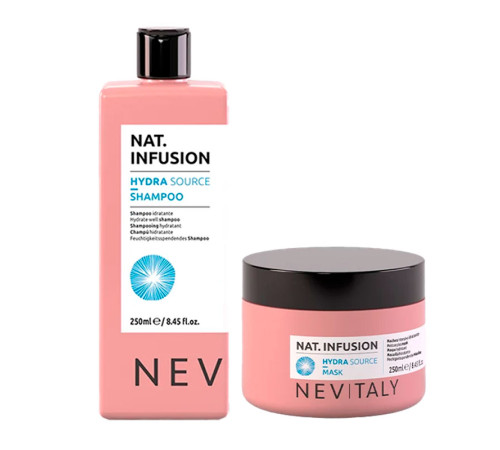 Набір Nevitaly Duo Nat. Infusion Hydra Source шампунь та маска для зволоження сухого волосся, 2х250 мл