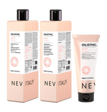 Набір Nevitaly Oilisthic Scalp Respect TRIO міцелярний шампунь, незмивний кондиціонер та очищувальний скраб, 1000/1000/200 мл