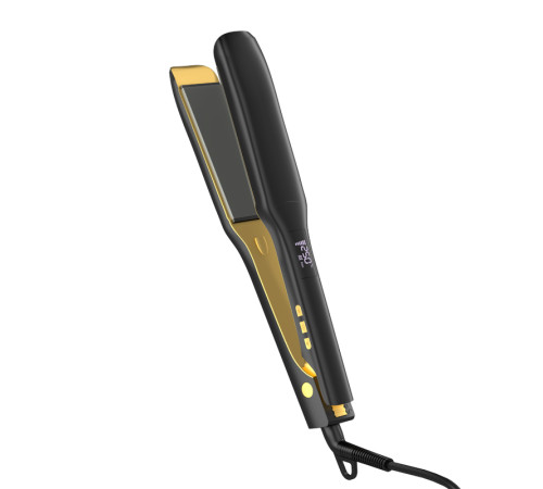 Професійна прасочка Hair Titanium для волосся з титановими пластинами LCD-екраном для кератину 250С (чорна)