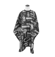 Накидка для клієнта поліестер BarberTools-2 чорна розмір 120х130 см